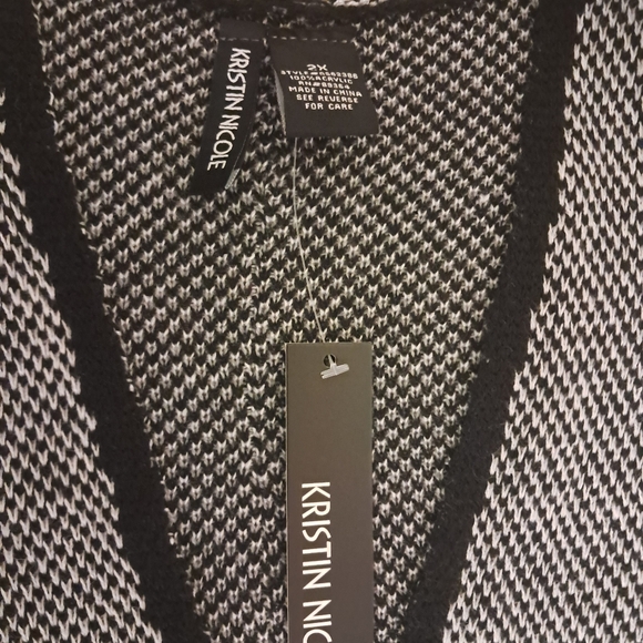 Womens 2X Kristin Nicole black and gray cardigan - Picture 5 of 5